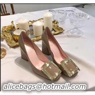 Buy Cheap Roger Vivier Heel 8.5cm Patent Leather metal Buckle Pumps R8904 Cameo 2019