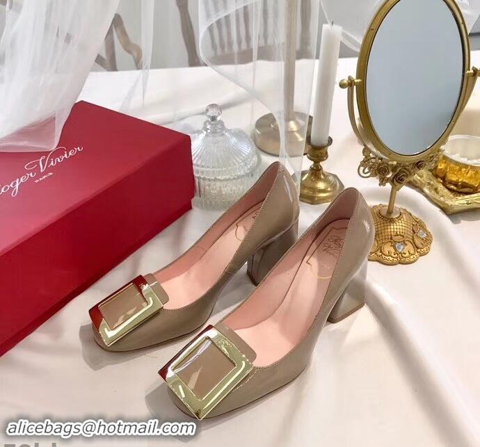 Buy Cheap Roger Vivier Heel 8.5cm Patent Leather metal Buckle Pumps R8904 Cameo 2019