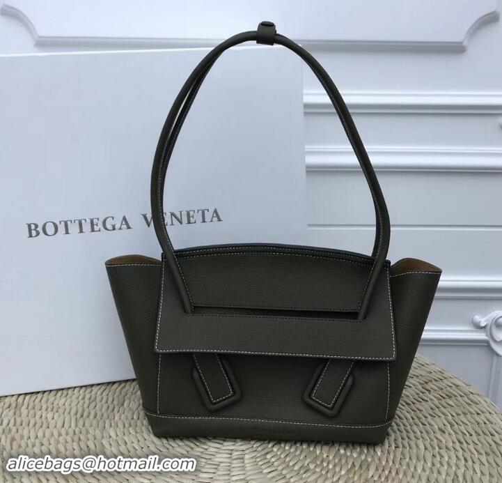 Low Price Bottega Veneta Arco 33 Bag in Grainy Calfskin Top Handle Bag 170202 Dark Green 2019