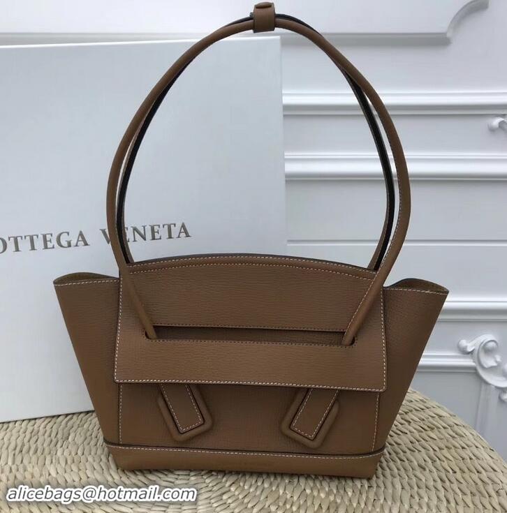 Discount Fashion Bottega Veneta Arco 33 Bag in Grainy Calfskin Top Handle Bag 170202 Brown 2019