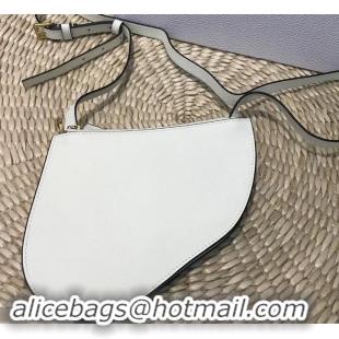 Perfect Dior Grained Calfskin Saddle Zipped Clutch Bag 170206 White 2019