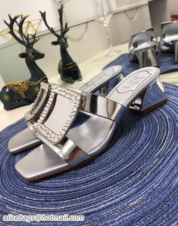 Refined Cheap Roger Vivier Metal Buckle Bikiviv' Heel Sandals R9505 Silver