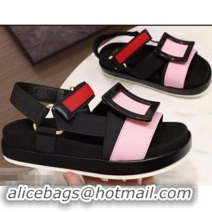 Grade Cheap Roger Vivier Bikiviv' Trekking Sandals R9519 Black/Pink 2019