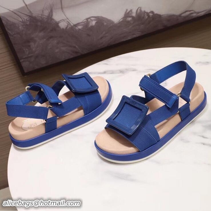 Buy Cheap Roger Vivier Bikiviv' Trekking Sandals R9519 Blue 2019