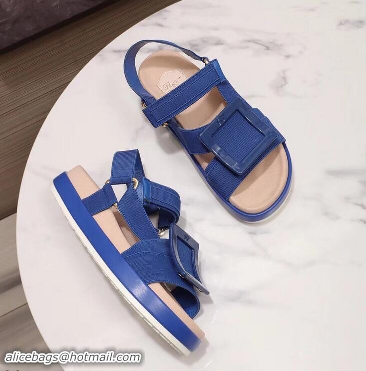 Buy Cheap Roger Vivier Bikiviv' Trekking Sandals R9519 Blue 2019