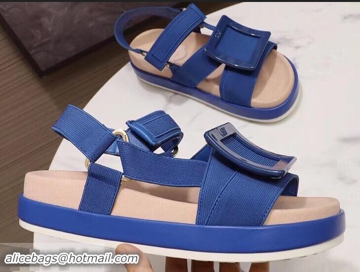 Buy Cheap Roger Vivier Bikiviv' Trekking Sandals R9519 Blue 2019