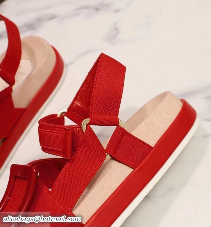 Hot Sell Roger Vivier Bikiviv' Trekking Sandals R9519 Red 2019