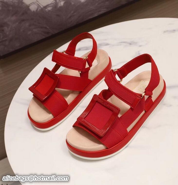 Hot Sell Roger Vivier Bikiviv' Trekking Sandals R9519 Red 2019