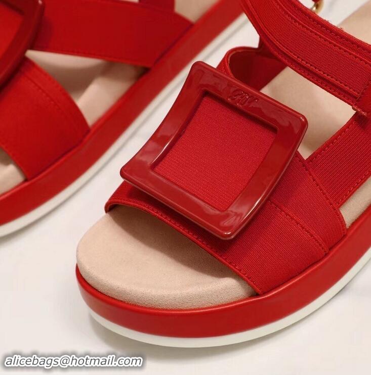 Hot Sell Roger Vivier Bikiviv' Trekking Sandals R9519 Red 2019