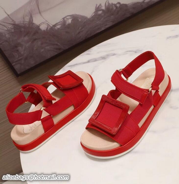 Hot Sell Roger Vivier Bikiviv' Trekking Sandals R9519 Red 2019