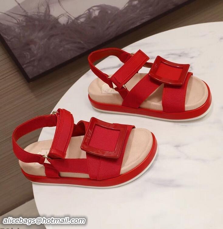 Hot Sell Roger Vivier Bikiviv' Trekking Sandals R9519 Red 2019