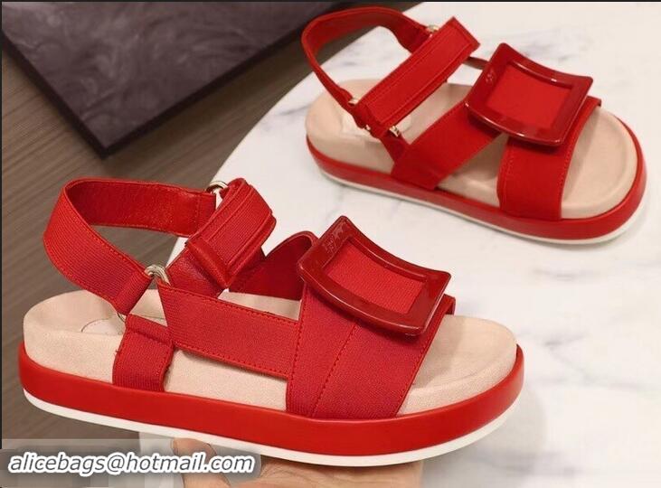 Hot Sell Roger Vivier Bikiviv' Trekking Sandals R9519 Red 2019