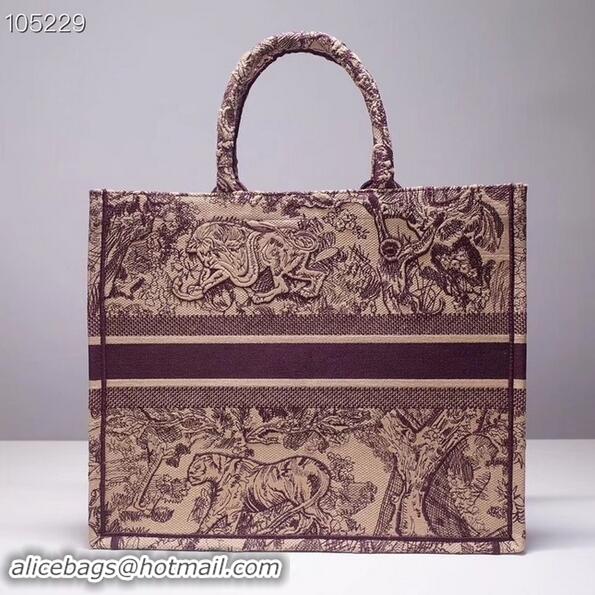 Spot Bulk DIOR BOOK TOTE BAG TOILE DE JOUY M1286ZT Oxblood Red