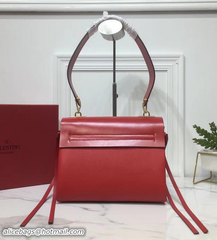 Fashion Valentino Smooth Calfskin Small VRing Shoulder Bag 181685 Red