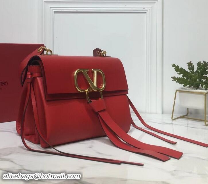 Fashion Valentino Smooth Calfskin Small VRing Shoulder Bag 181685 Red