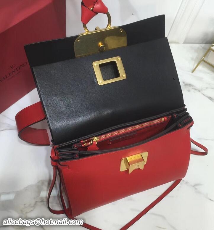 Fashion Valentino Smooth Calfskin Small VRing Shoulder Bag 181685 Red