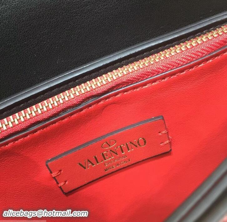 Elegant Valentino Smooth Calfskin Small VRing Shoulder Bag 181685 Red/Burgundy 2019