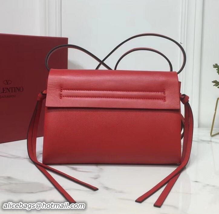 Luxury Valentino Smooth Calfskin Small VRing Crossbody Bag 181688 Red 2019