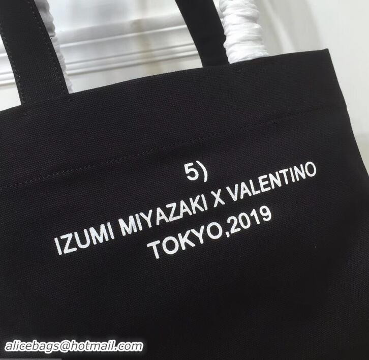 Fashion Valentino Canvas Shopper Tote Bag Gravitation Print in Collaboration with Izumi Miyazaki 181621 2019