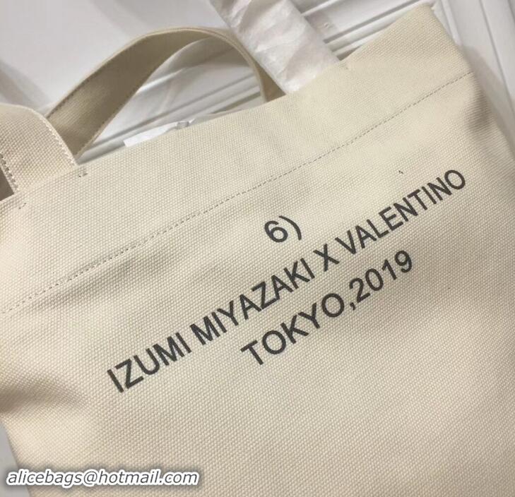 Top Quality Valentino Canvas Shopper Tote Bag Turn Print in Collaboration with Izumi Miyazaki 181622 2019