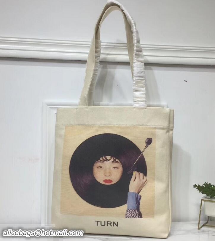 Top Quality Valentino Canvas Shopper Tote Bag Turn Print in Collaboration with Izumi Miyazaki 181622 2019