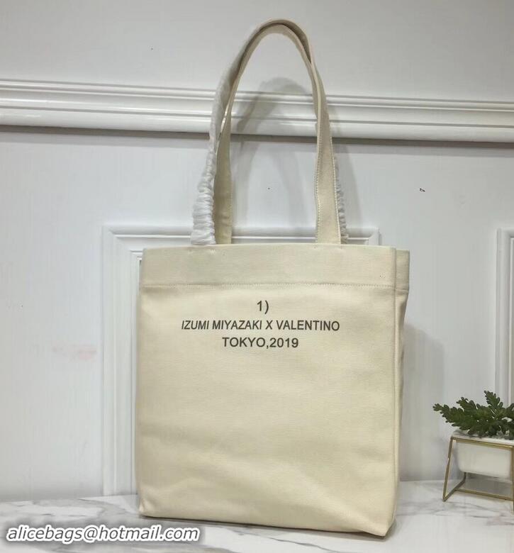 New Fashion Valentino Canvas Shopper Tote Bag Attractive Feature Print in Collaboration with Izumi Miyazaki 181623 2019