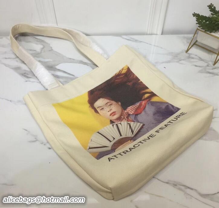 New Fashion Valentino Canvas Shopper Tote Bag Attractive Feature Print in Collaboration with Izumi Miyazaki 181623 2019