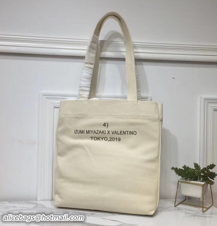 Luxury Valentino Canvas Shopper Tote Bag You'll never know unless you try Print in Collaboration with Izumi Miyazaki 181