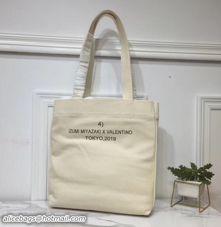 Luxury Valentino Canvas Shopper Tote Bag You'll never know unless you try Print in Collaboration with Izumi Miyazaki 181