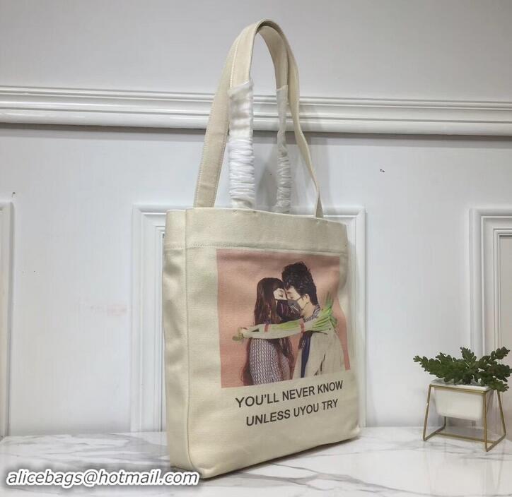 Luxury Valentino Canvas Shopper Tote Bag You'll never know unless you try Print in Collaboration with Izumi Miyazaki 181