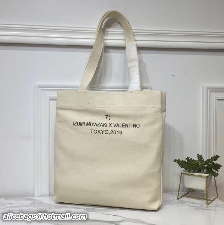 Luxury Valentino Canvas Shopper Tote Bag Identity Print in Collaboration with Izumi Miyazaki 181625 2019