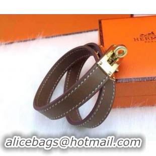 Pretty Style Hermes Genuine Leather Bracelet HM0013B