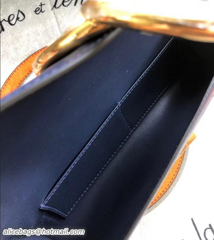 Stylish hermes egee clutch in original swift leather black with gold hardware H945102