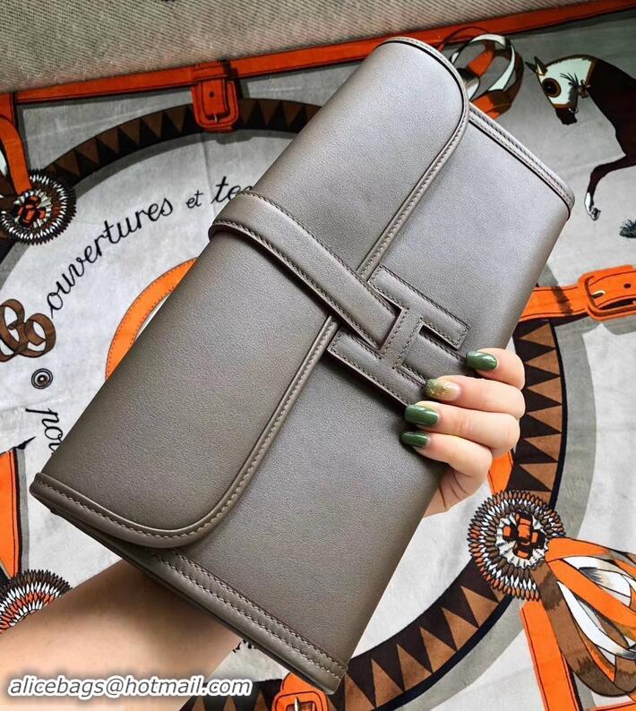 Classic Hot Hermes Jige Elan 29 Swift Clutch Bag H945111 Elephant Grey