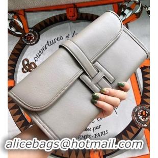 Classic Hermes Jige Elan 29 Swift Clutch Bag H945111 pearl gray