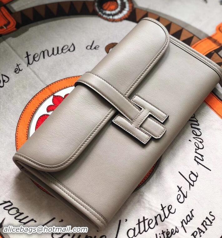 Classic Hermes Jige Elan 29 Swift Clutch Bag H945111 pearl gray