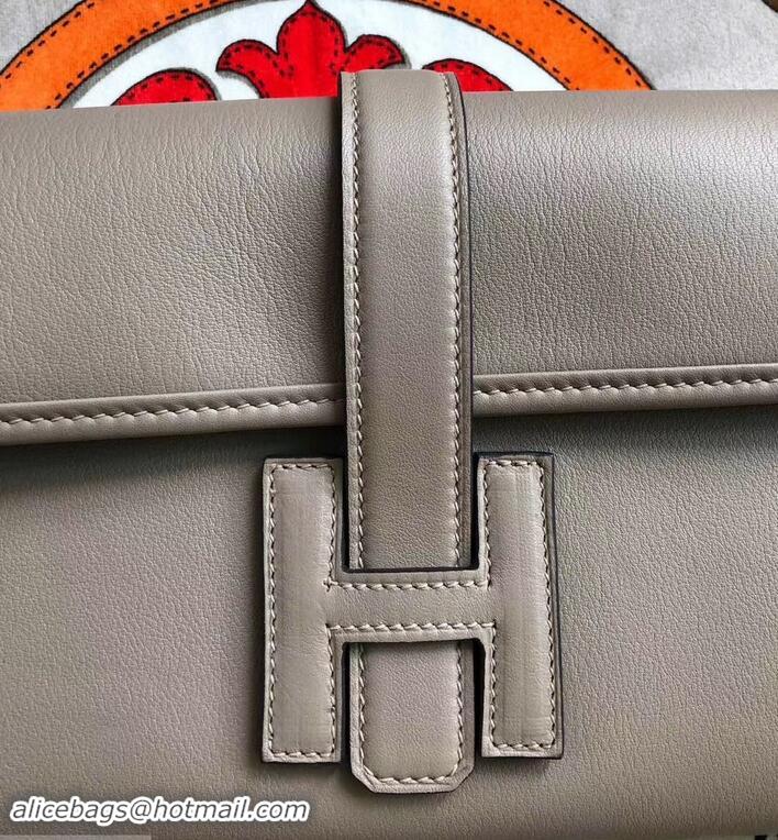 Classic Hermes Jige Elan 29 Swift Clutch Bag H945111 pearl gray