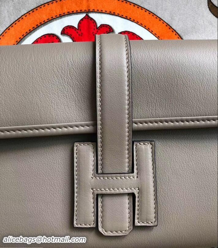 Classic Hermes Jige Elan 29 Swift Clutch Bag H945111 pearl gray