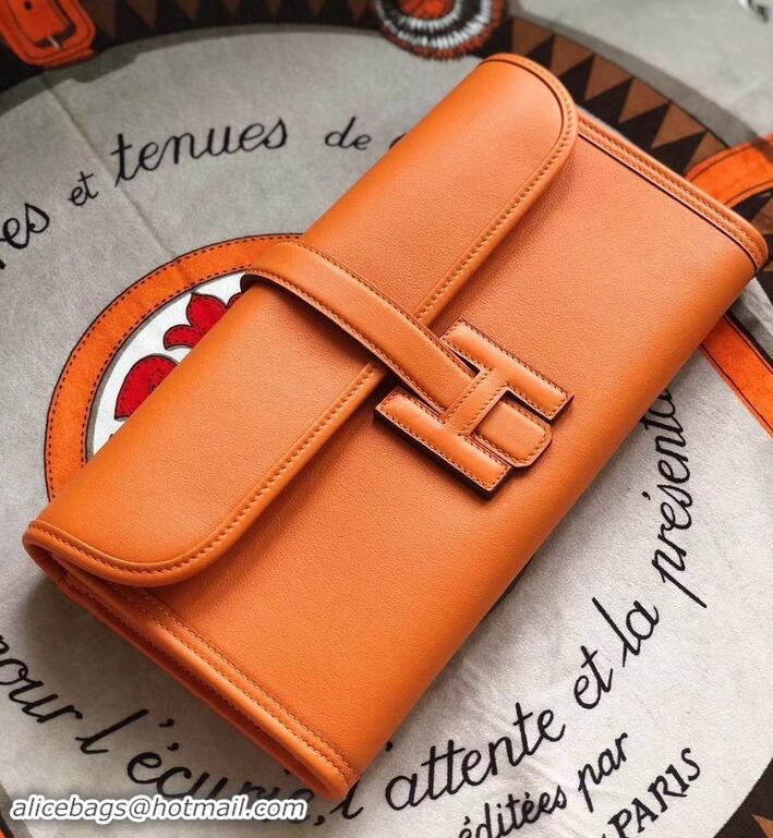 Grade Hermes Jige Elan 29 Swift Clutch Bag H945111 orange