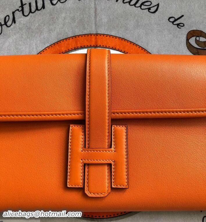 Grade Hermes Jige Elan 29 Swift Clutch Bag H945111 orange