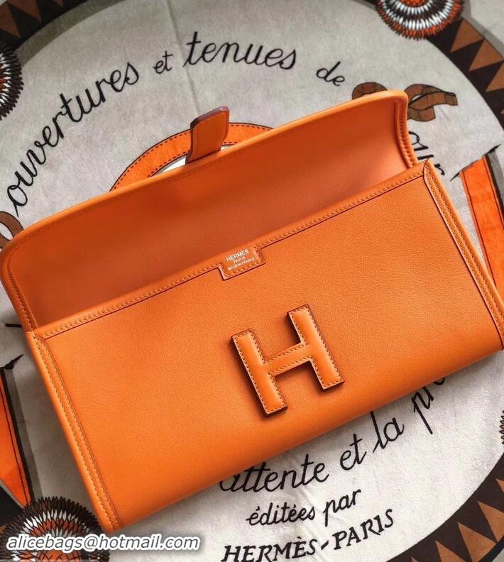 Grade Hermes Jige Elan 29 Swift Clutch Bag H945111 orange