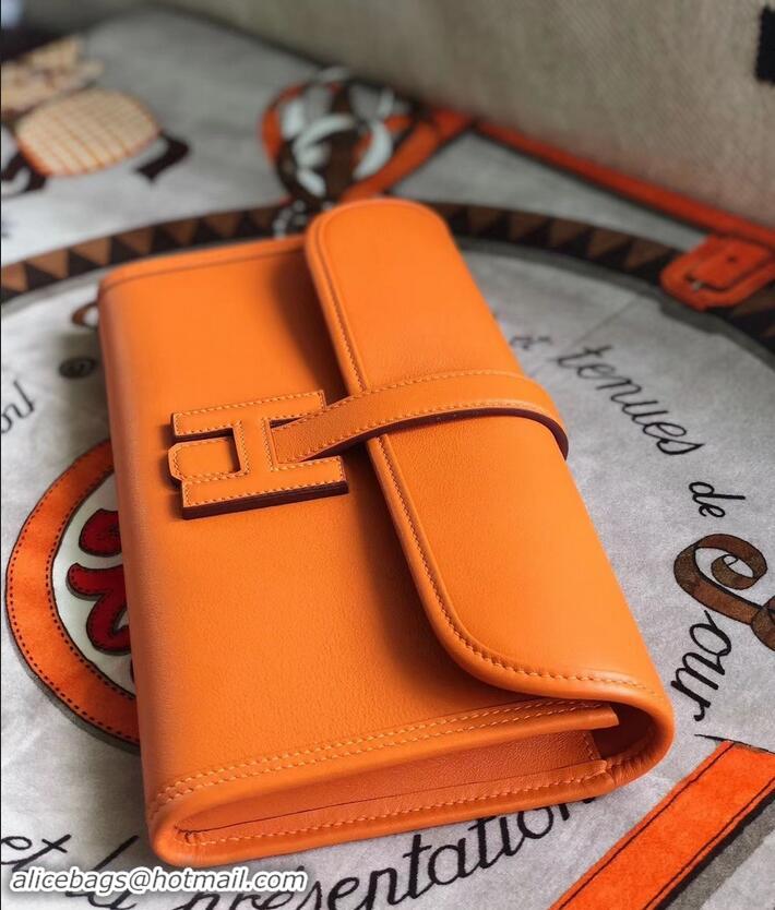 Grade Hermes Jige Elan 29 Swift Clutch Bag H945111 orange