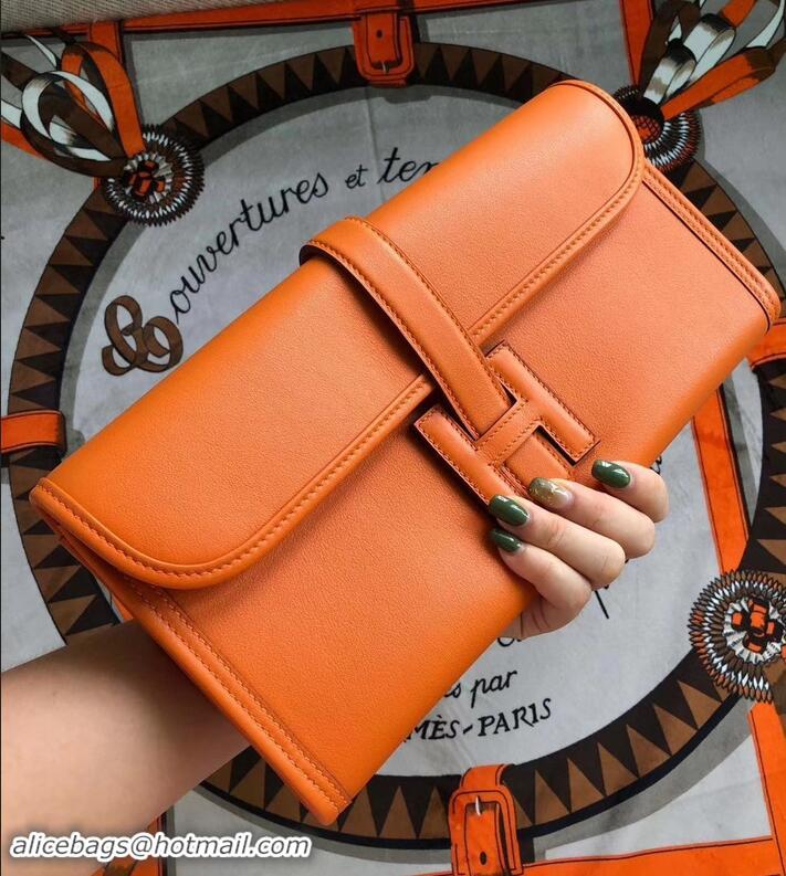 Grade Hermes Jige Elan 29 Swift Clutch Bag H945111 orange