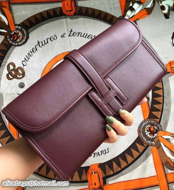 Duplicate Hermes Jige Elan 29 Swift Clutch Bag H945111 burgundy