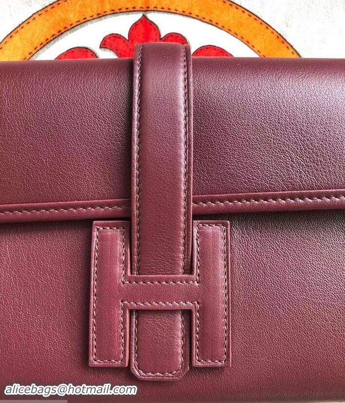 Duplicate Hermes Jige Elan 29 Swift Clutch Bag H945111 burgundy