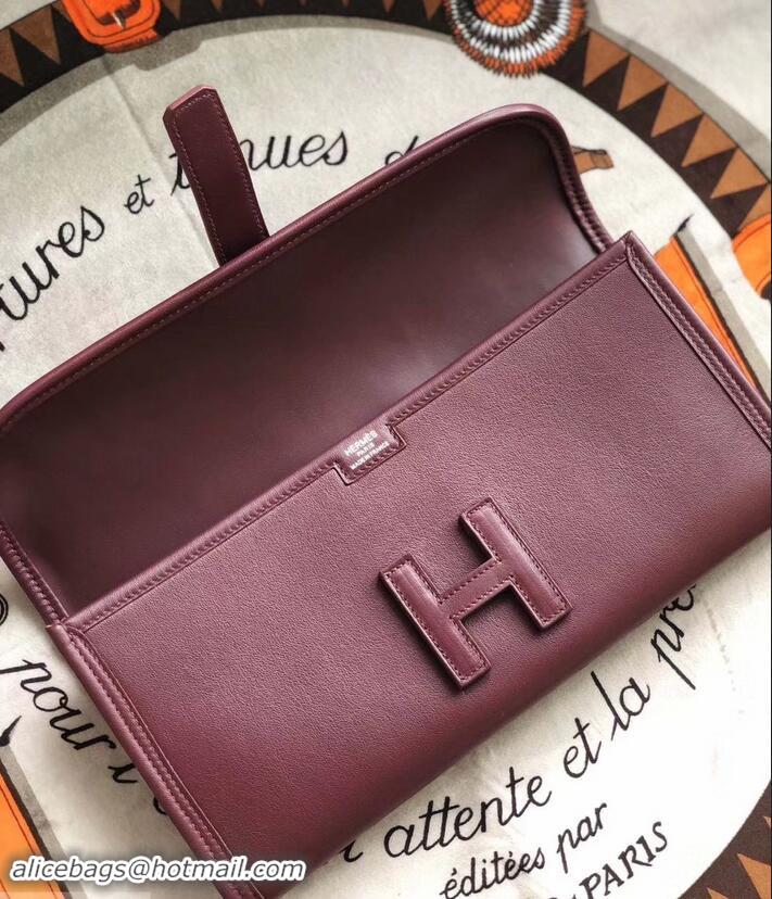 Duplicate Hermes Jige Elan 29 Swift Clutch Bag H945111 burgundy