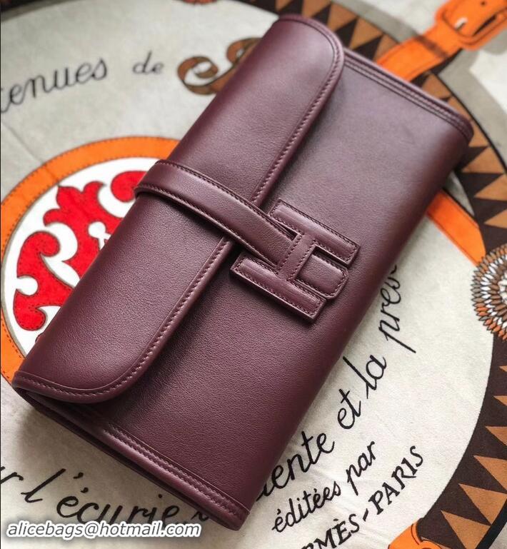 Duplicate Hermes Jige Elan 29 Swift Clutch Bag H945111 burgundy