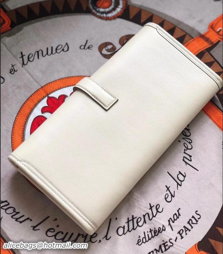 Sophisticated Hermes Jige Elan 29 Swift Clutch Bag H945111 white