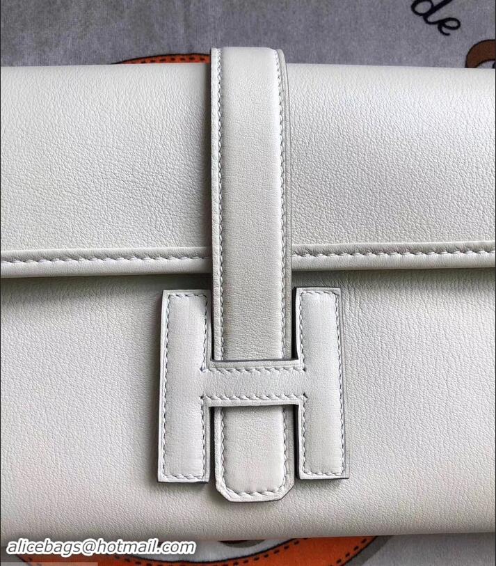 Sophisticated Hermes Jige Elan 29 Swift Clutch Bag H945111 white