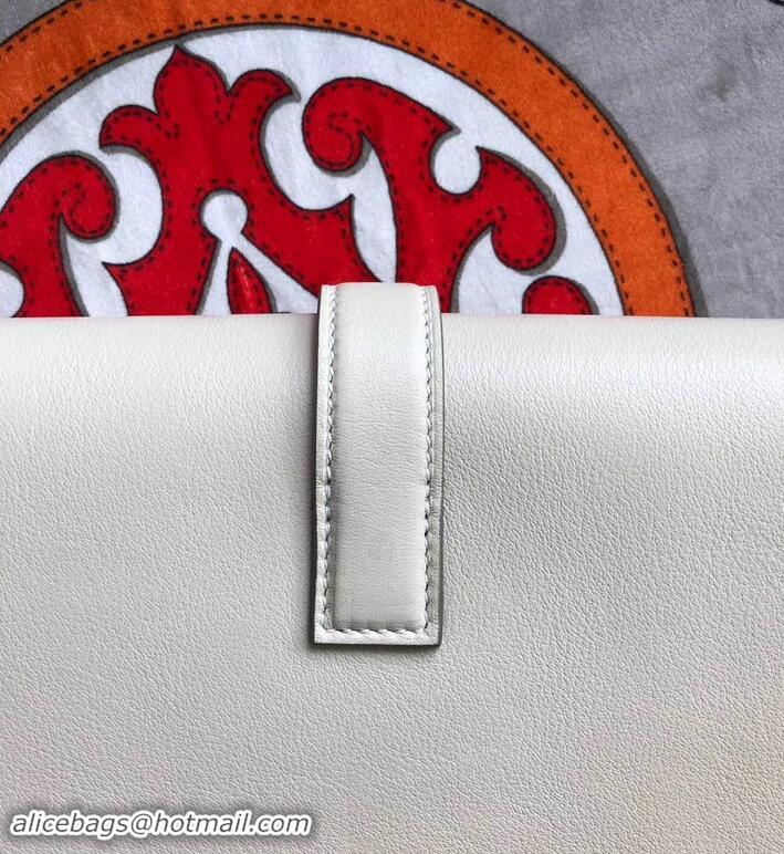 Sophisticated Hermes Jige Elan 29 Swift Clutch Bag H945111 white